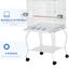 PawHut Jaula para Pájaros con Ruedas Jaula Grande con Soporte 50x49x137 cm con Bandeja Extraíble Puertas Comederos Perchas y Estante Inferior para Canarios Periquitos Blanco, , large indicador imagen numero 4
