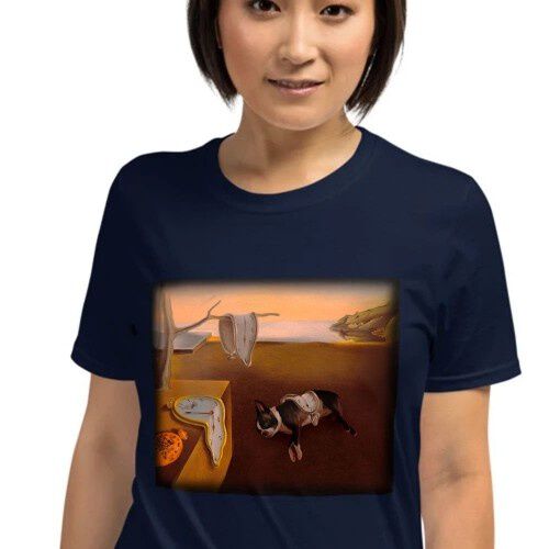 Mascochula camiseta mujer mola dalí personalizada con tu mascota azul marino thumbnail