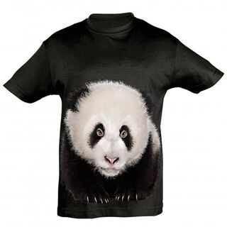 Camiseta para niños Ralf Nature bebé panda color negro