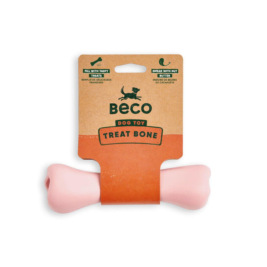 BECO Hueso Portagolosinas de Goma Rosa para perros, , large Imagen numero 6