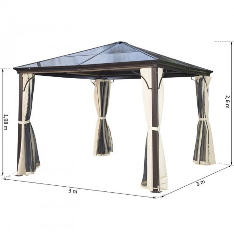 Carpa de jardín con paravientos y mosquitera, , large image number null