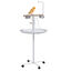 PawHut Comedero de Pájaros para Exterior con Ruedas Ø60x138 cm Comedero para Pájaros de Pie con 2 Cuenco de Acero Inoxidable y 2 Perchas para Jardín Terraza Blanco, , large indicador imagen numero 1