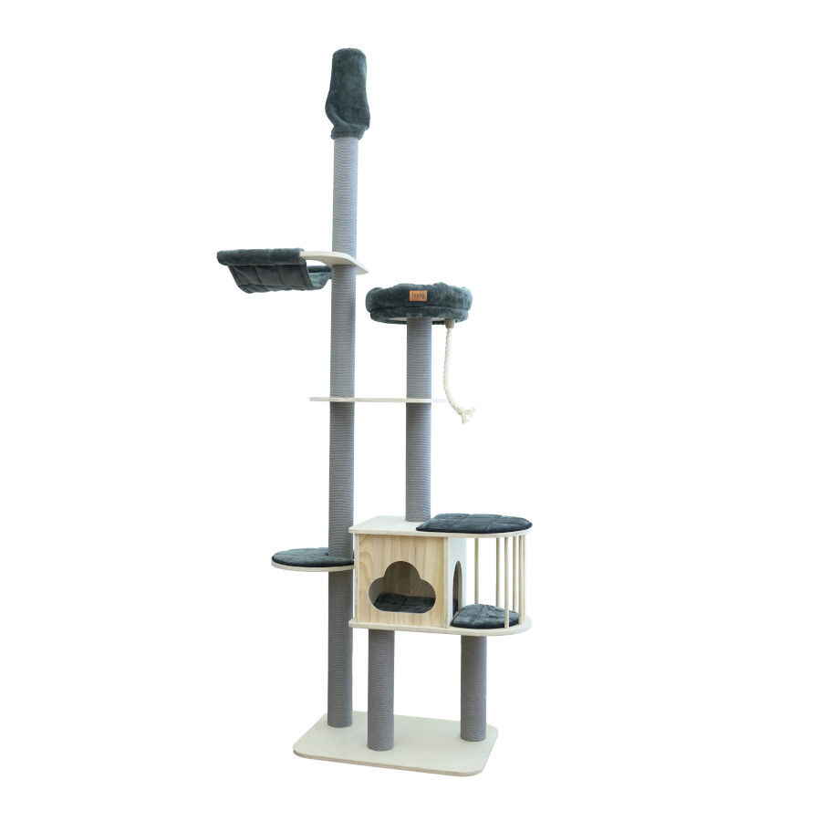 Leeby Cloud Collection torre rascador de techo con cama y juguete para gatos