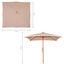 Outsunny Parasol para Jard&iacute;n Patio Sombrilla Cuadrada de &Aacute;ngulo Ajustable Ventilaci&oacute;n Dise&ntilde;o Moderno con 8 Varillas de Bamb&uacute; Madera Tela Poli&eacute;ster 3x3m Beige, , large indicador imagen numero 3