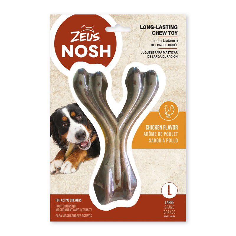 Juguete mordedor para perros Zeus Nosh Strong Hueso forma Wishbone, Sabor a Pollo , 11cm, , large Imagen numero 3