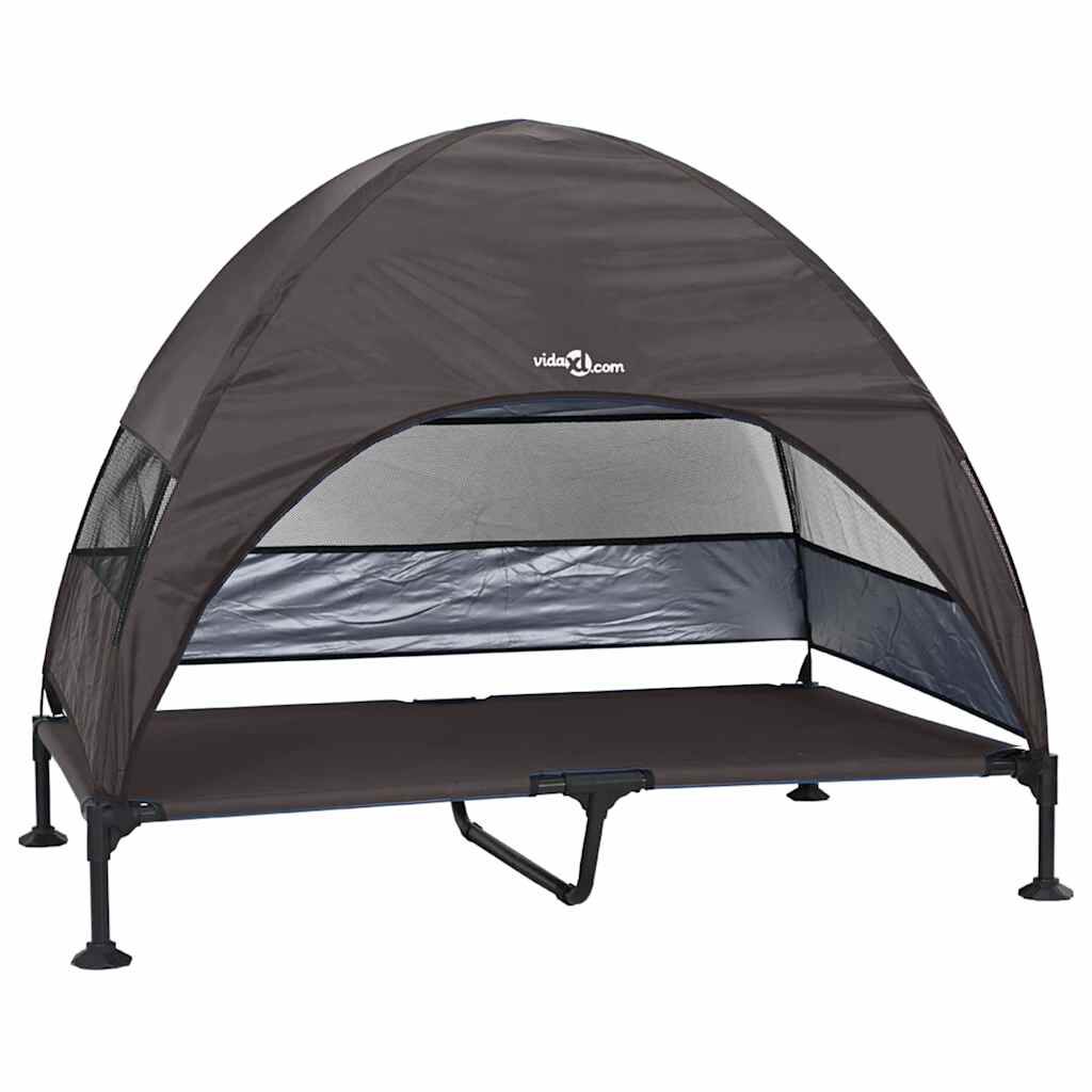 vidaXL Cama Elevada para Perros Marr&oacute;n 127 x 81 x 108 cm Tela y acero, , large Imagen numero 1