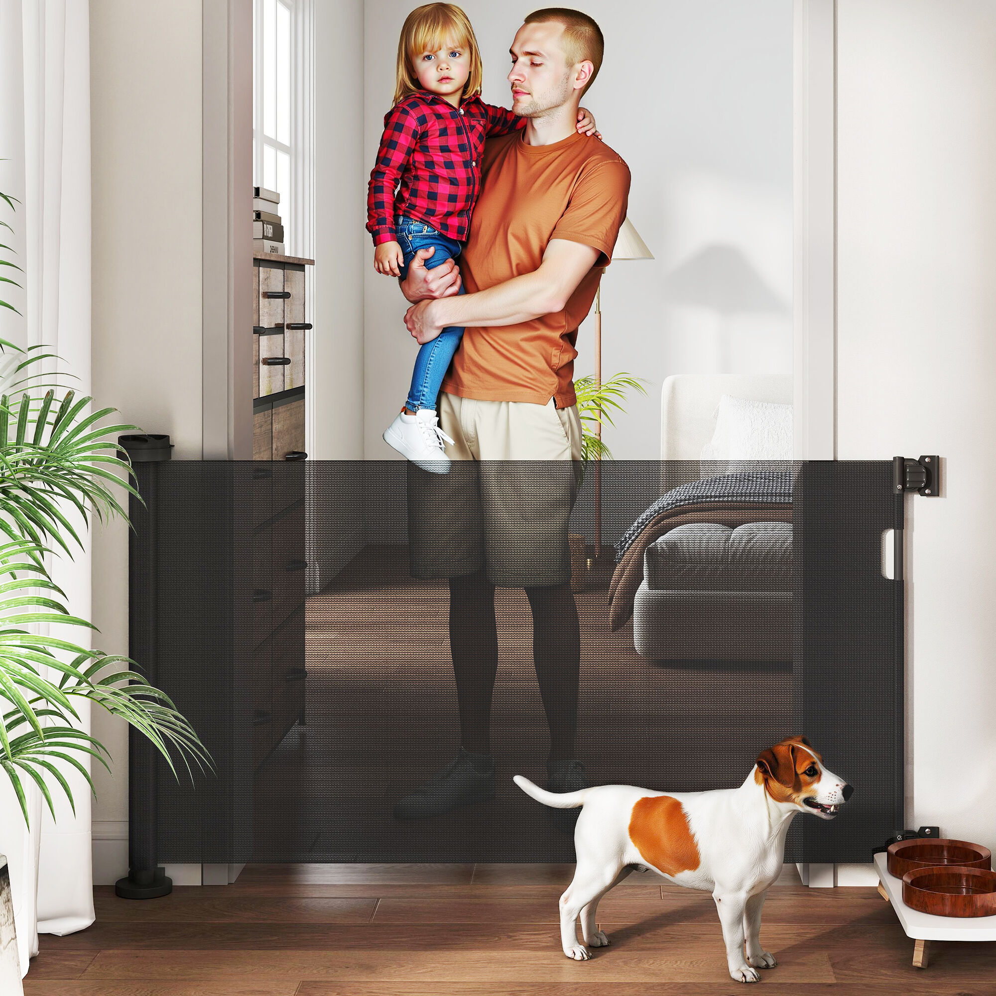 PawHut Barrera para Perros Negro thumbnail