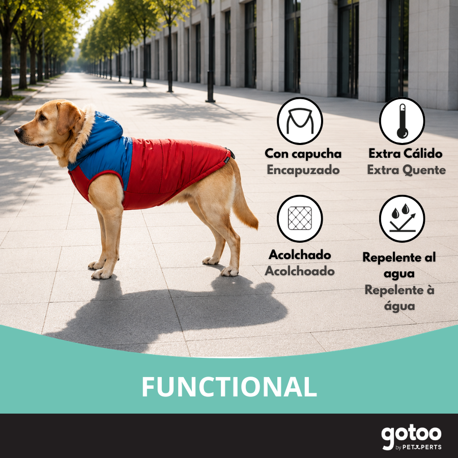 Gotoo Abrigo Rojo con Capucha para perros, , large Imagen numero 6