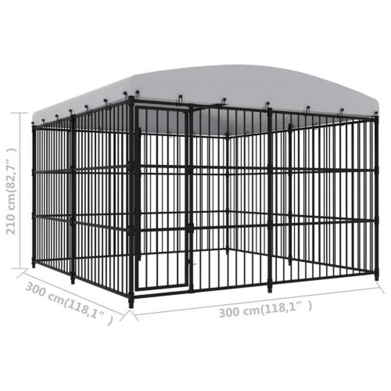 Perrera cubierta de acero color Negro thumbnail