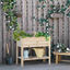 Outsunny Huerto Urbano Elevado de Madera 90x40x81 cm Mesa de Cultivo de Jardín con Estante Inferior y 2 Orificios de Drenaje para Cultivos Plantas Flores Natural, , large indicador imagen numero 2