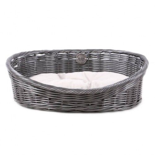 Cuna con forma de cesta con coj&iacute;n para perros color Gris, , large Imagen numero 2