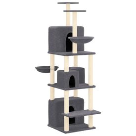 VidaXL Rascador gris oscuro con cama para gatos