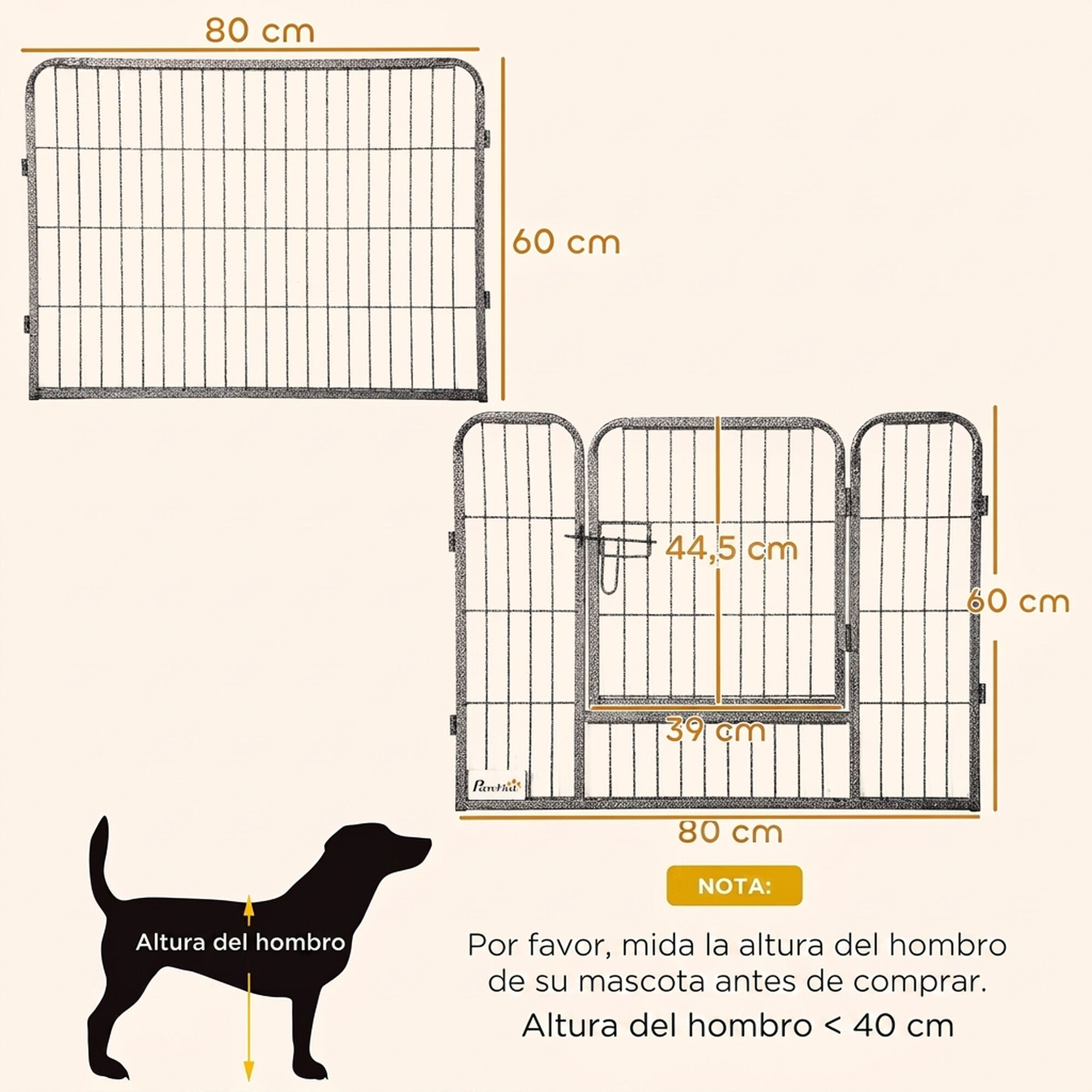 PawHut Parque para Perro Gris, , large Imagen numero 3