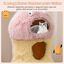 COSTWAY Árbol para Gatos, Torre para Gatos con Temática de Monstruos con Condominios, Felpa Larga y Suave, Poste Rascador De Sisal, Juguetes Colgantes, Árbol Rascador para Gatos (Rosa y Amarillo), , large indicador imagen numero 3