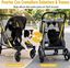 COSTWAY Cochecito Plegable de Acero de Alto Carbono para Mascotas, Carro Perro con Freno Trasero, Puertas con Cremallera, 3 Ventanas, Coj&iacute;n Extra&iacute;ble, Bolsillo y Portavasos, 105 x 68 x 72 cm, , large indicador imagen numero 4