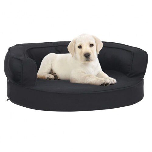 Vidaxl sof&aacute; acolchado de lino negro para perros, , large Imagen numero 1