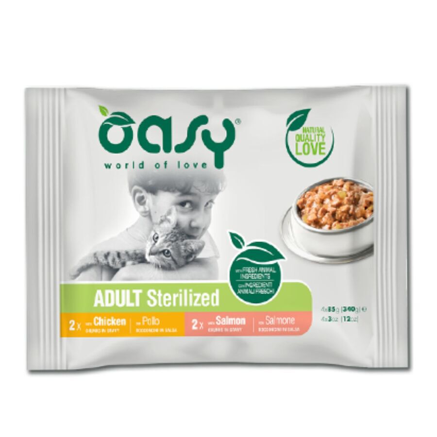 OASY GATO TROZOS SALSA MULTIPACK ESTER.4x85G, , large Imagen numero 1