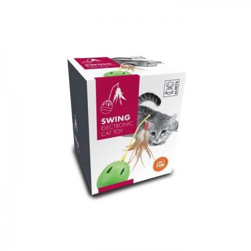 MPets juguete interactivo swing con pelota y pluma  amarillo y verde para gatos, , large Imagen numero 1
