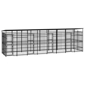 Vidaxl perrera con puerta de bisagras para perros
