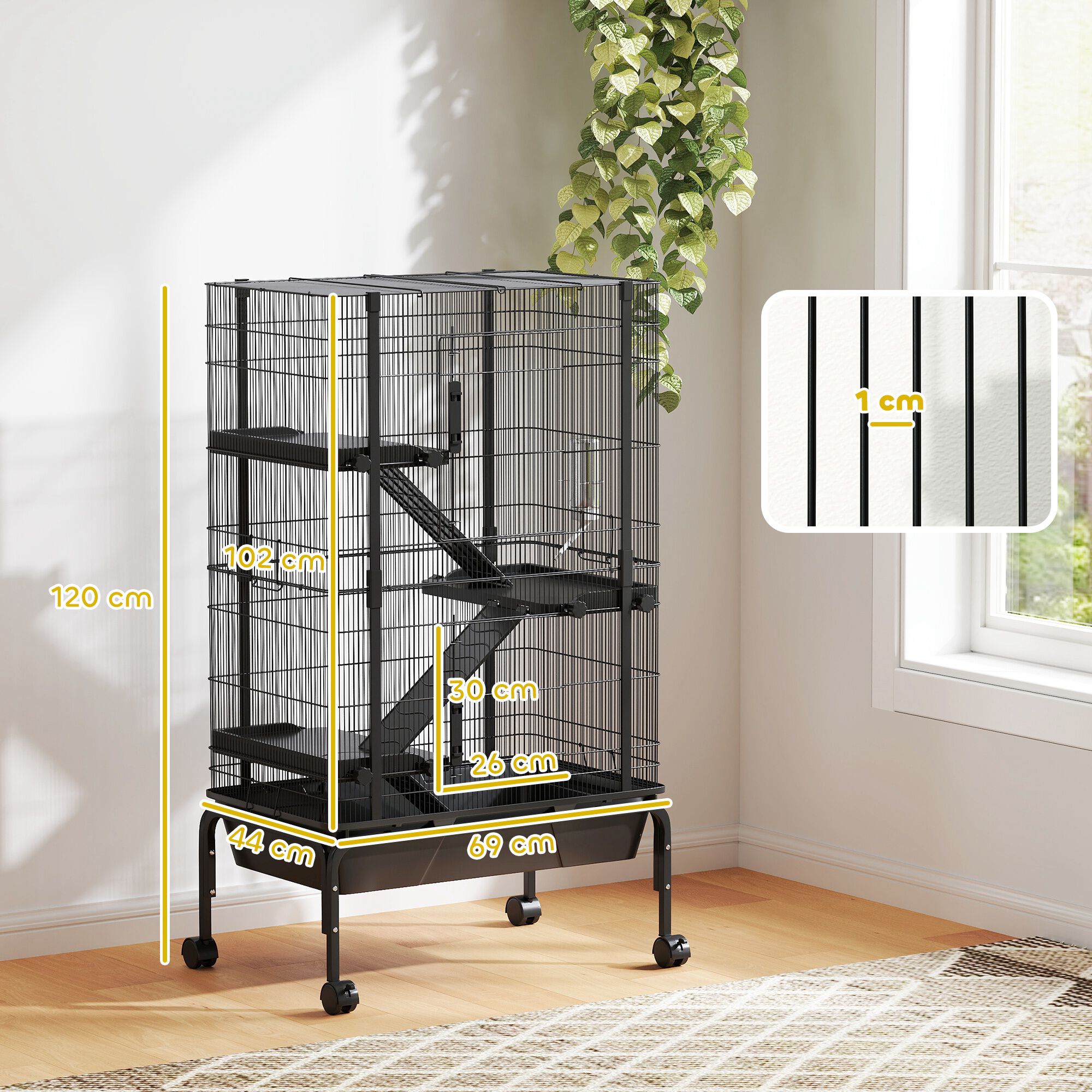 PawHut Jaula Negra para Roedores thumbnail