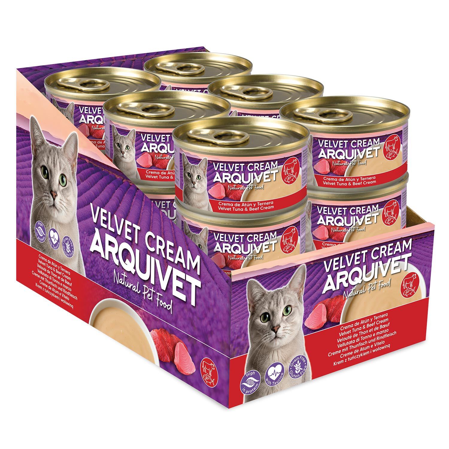 Crema de At&uacute;n y Ternera - Velvet Cream para gatos - 80g, , large Imagen numero 4