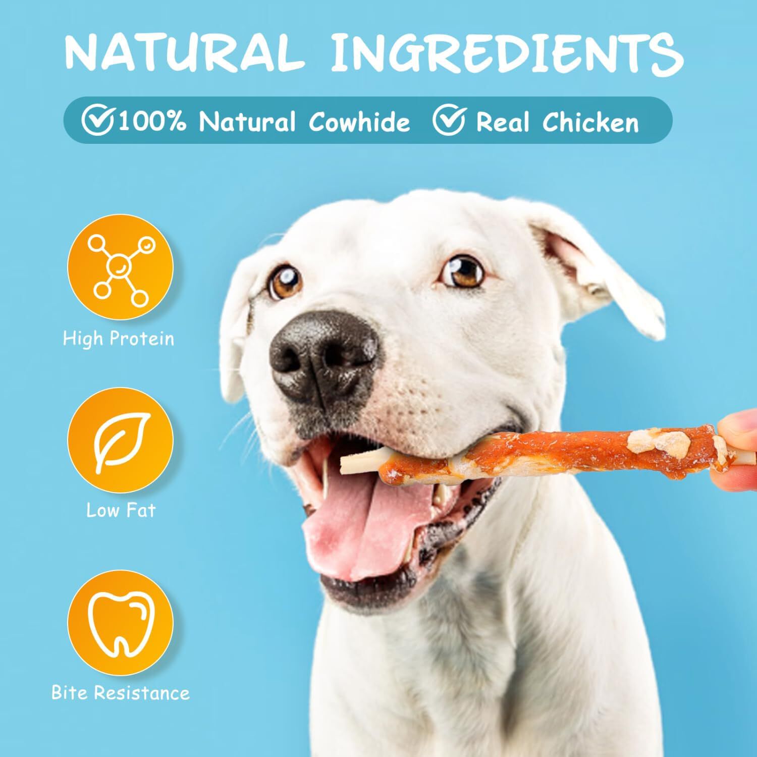 Nobleza - Snacks Naturales para Perros, Palitos de Piel de Vaca Envuelto en Pollo, Chuches para Perros, Golosinas para Perro, Premios para tu Mascota, 13cm, 6 Pack (6 x 100g), , large Imagen numero 4