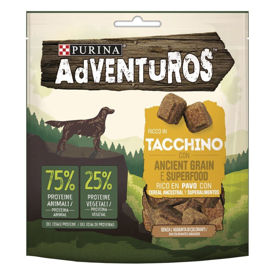 120 g Adventuros Bocaditos de Pavo y Cereal Ancestral para perros, , large Imagen numero 1