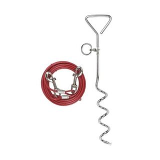 Kerbl correa con ancla espiral rojo y gris para perros