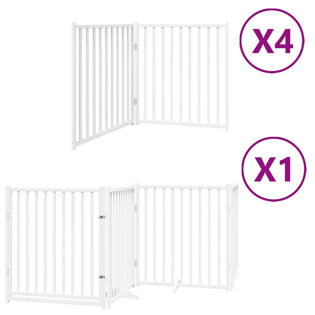vidaXL Puerta para Perros Plegable Paneles Puerta de Seguridad Madera de &Aacute;lamo, , large Imagen numero 6
