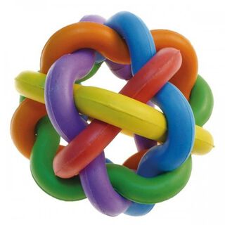 Pelota de goma con nudos para perros color Multicolor