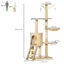 Pawhut árbol rascador beige con nidos y plataforma para gatos, , large indicador imagen numero 3