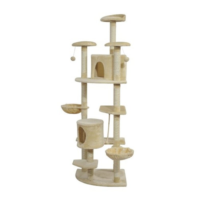 Rascador con nidos y plataformas PawHut color Beige, , large image number null