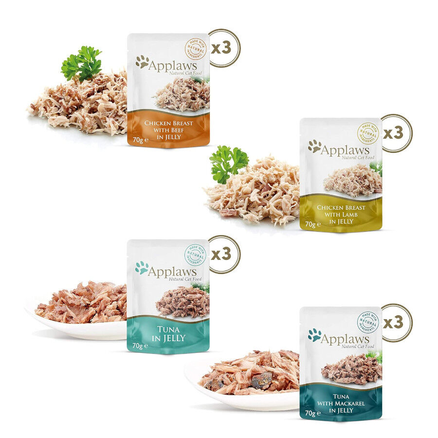 48 sobres x 70 g Applaws Selection Mix en Gelatina sobre para gatos - Multipack &iexcl;Pack Ahorro!, , large Imagen numero 2