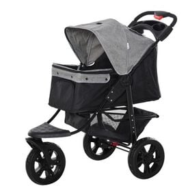 PawHut Cochecito de paseo plegable gris para mascotas