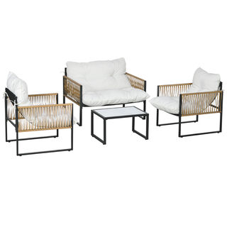 Outsunny Muebles De Jardín Crema 