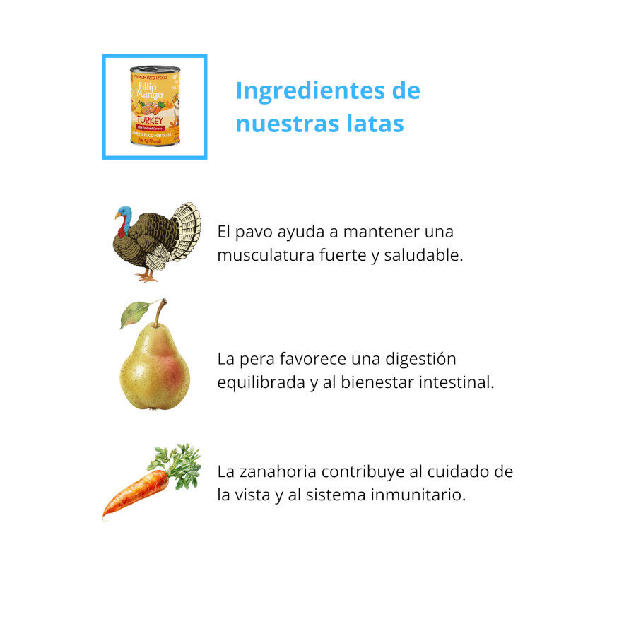 Pienso FIllip Mango para perros de pavo, pera y zanahoria 400gr, , large Imagen numero 4