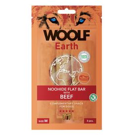Woolf Earth Noohide M Barrita Plana Con Ternera para perros