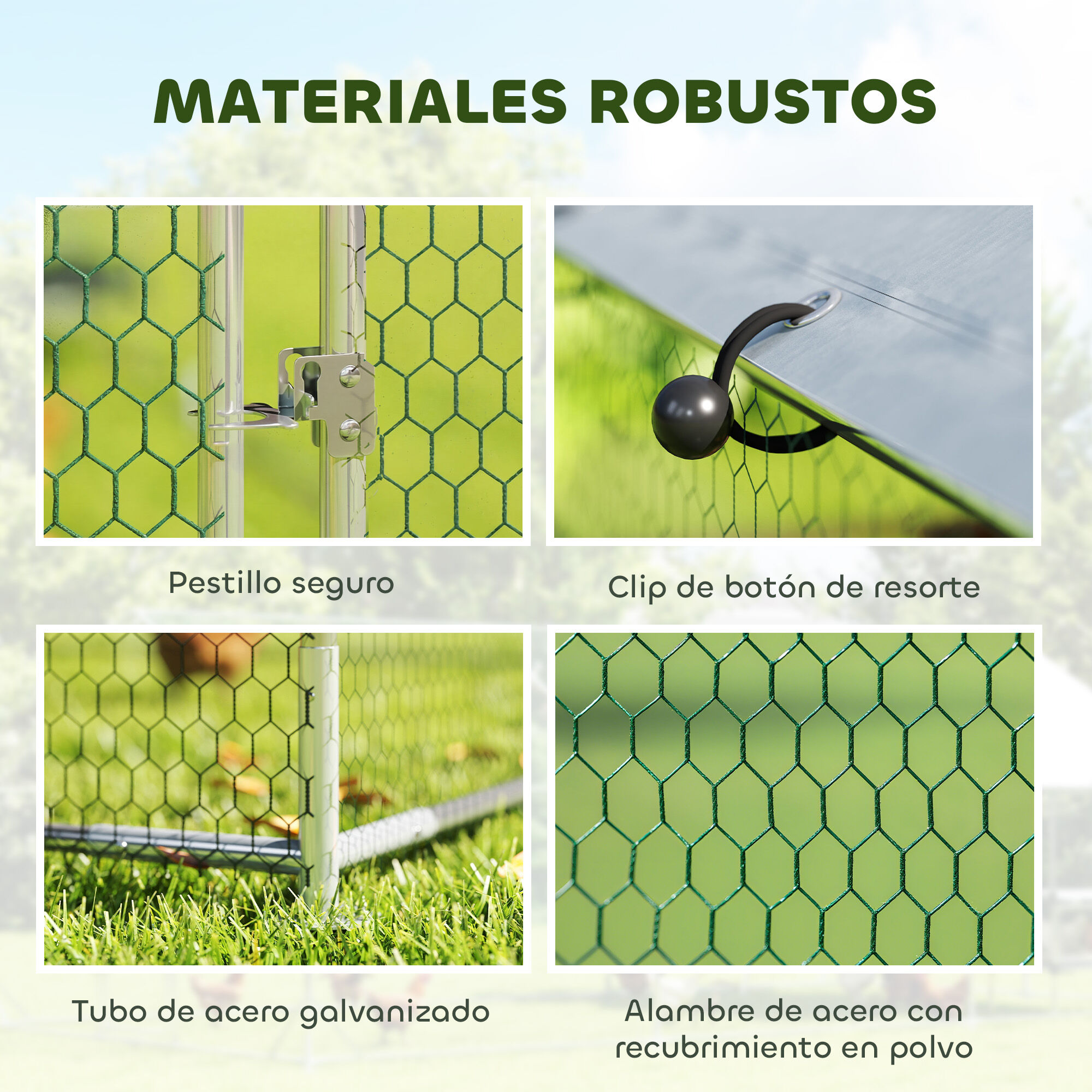 PawHut Gallinero para Exterior Grande, 2,8x5,1x1,9 m, 14,2 m&sup2;, Gallinero de Acero Galvanizado con Cubierta de Tela Oxford, Anti-UV e Impermeable, Puerta y Pestillos, Jaula para 15-24 Gallinas, Plata, , large Imagen numero 15