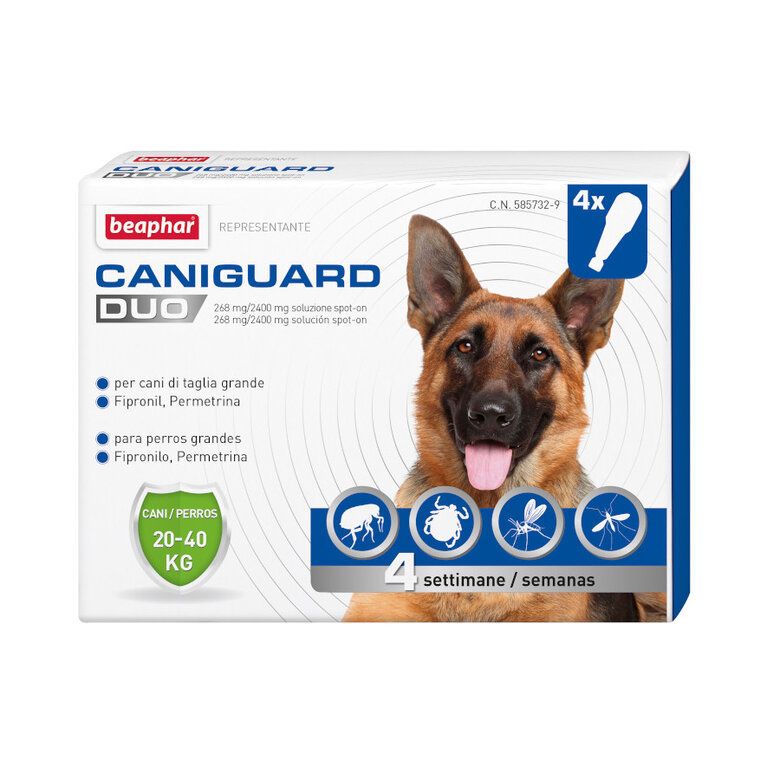 Beaphar Caniguard Duo Pipetas Antiparasitarias para perros grandes, , large image number null