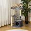 PawHut Árbol Rascador para Gatos Altura 90 cm Árbol para Gatos Torre para Gatos de 3 Niveles con Nido Hamaca Plataforma Bolas Colgantes y Poste de Sisal 48x48x90 cm Gris, , large indicador imagen numero 2