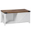 PawHut Mueble Arenero para Gatos Casa para Gatos de Madera 2 en 1 con Armario de Almacenaje Puerta Corredera y Estante Interior 109x51x52 cm Blanco, , large indicador imagen numero 1