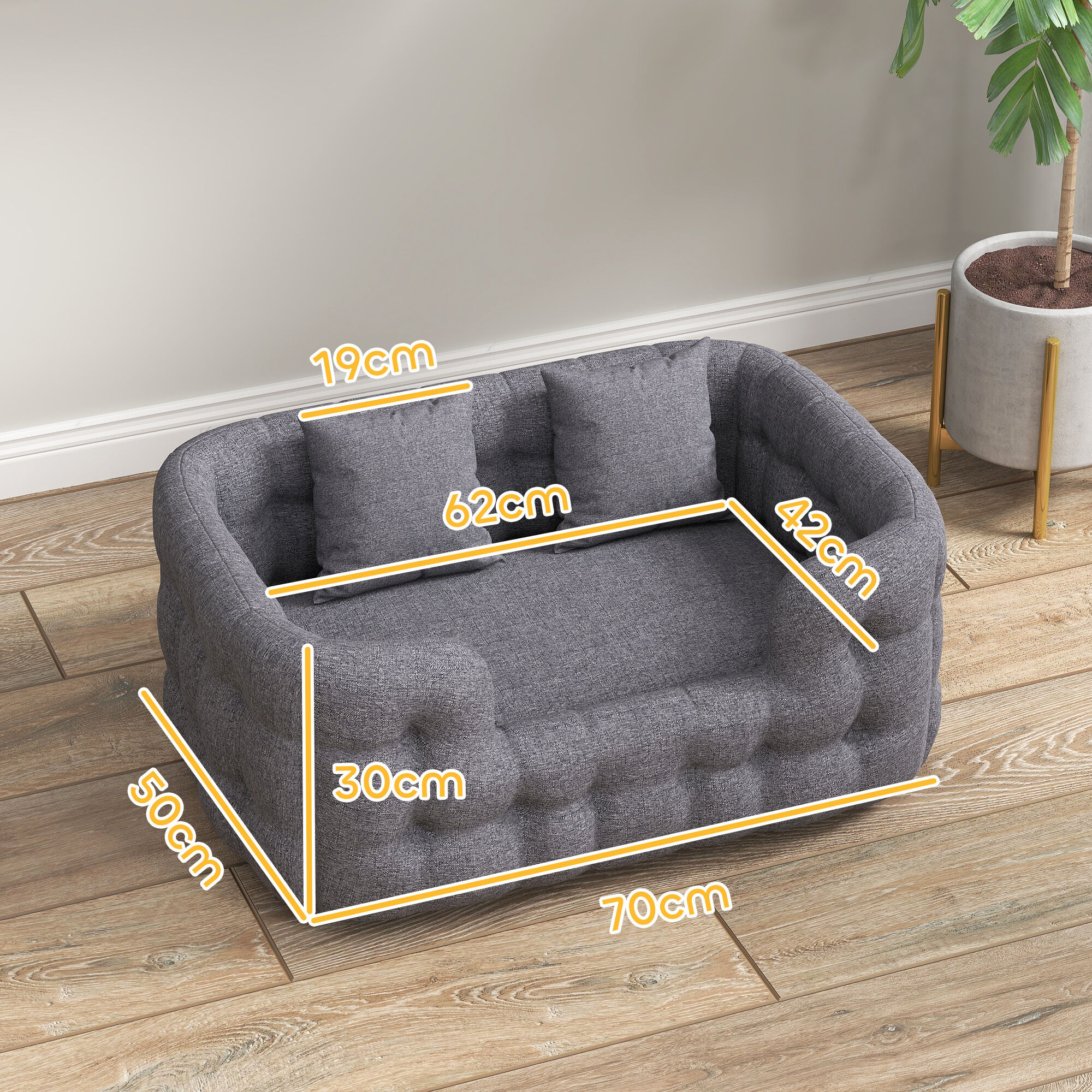 PawHut Cama para Mascotas Gris, , large Imagen numero 3