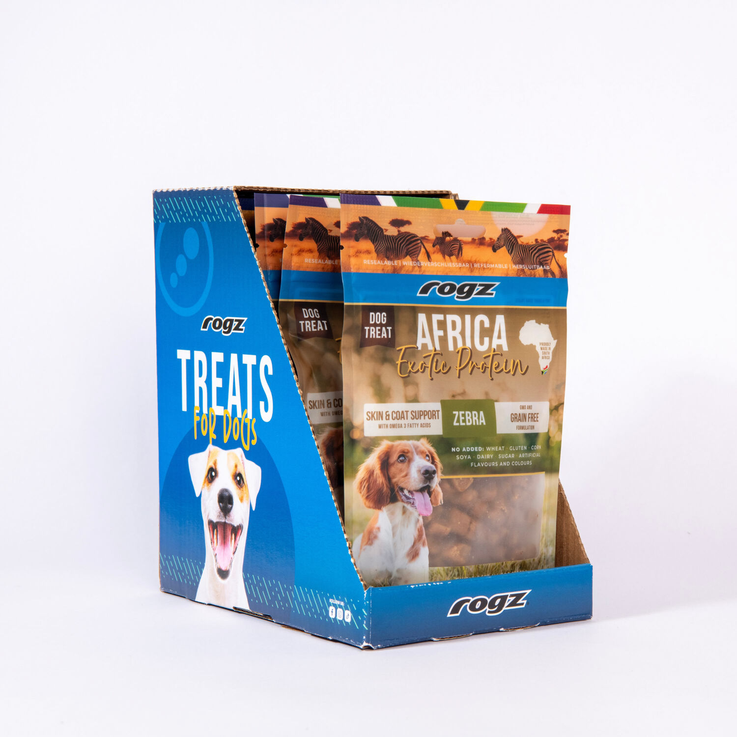 Rogz Snack Piel y Pelo para Perros de Cebra 6x100g Con Omega 3 y 6, , large Imagen numero 1