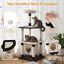 COSTWAY &Aacute;rbol Rascador para Gatos Grande, 122,5 cm Torre Rascador para Gatos con Postes de Rascado de Sisal y Tablero, Plataforma Arqueada, Percha Superior Acolchada, Castillo para Gato, Negro y Beige, , large indicador imagen numero 3