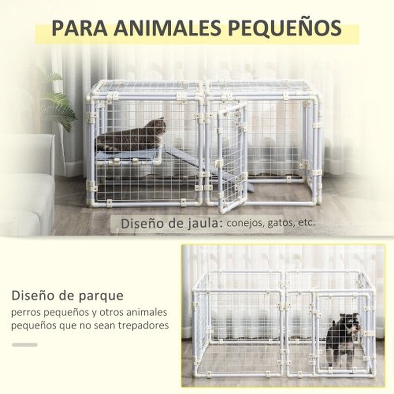Pawhut parque con vallas metálicas blanco para mascotas, , large image number null