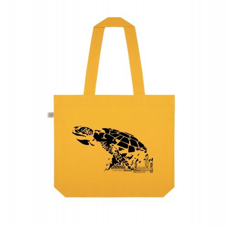 Animal totem bolso tote bag de tela tortuga amarilla, , large image number null