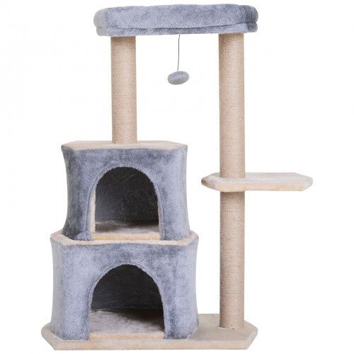Pawhut &aacute;rbol rascador grande con plataforma gris para gatos, , large Imagen numero 1