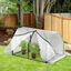 Outsunny Invernadero de Terraza 100x70x60 cm Vivero Casero Pequeño de Jardín con Cremallera para Cultivos Plantas Flores Marco de Acero Cubierta de PE Blanco, , large indicador imagen numero 2