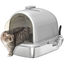 PawHut Arenero para Gatos de Acero Inoxidable con Cubierto Caja de Arena para Gatos Arenero con Bolsa Desodorizante Pala Fácil de Limpiar 52,4x41,3x39,9 cm Gris, , large indicador imagen numero 1