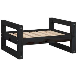 VidaXL Estructura gruesa cama de madera negra para perros